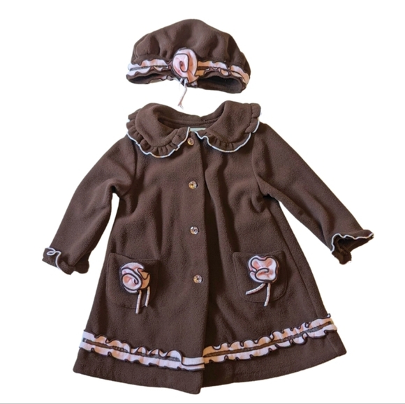 Bonnie Jean sz 2/2T vintage rose brown jacket & tam EUC - Picture 2 of 7